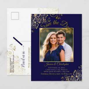 Lacy Gold sobre tarjeta de Foto de Ahorro de Boda 
