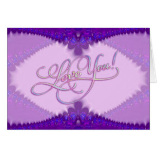 Lacy Lilac Purple Love You Sparkle Card