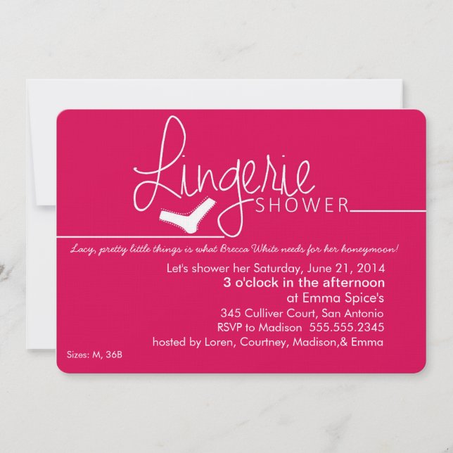 Lacy, Little Lingerie Shower Invitación (Anverso)