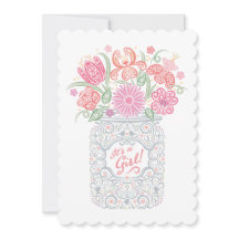 Lacy Mason Jar Baby Shower es una invitación Chica