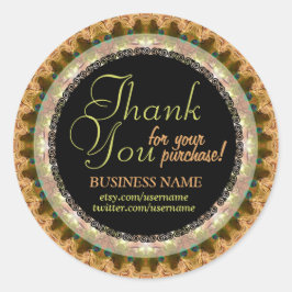 Lacy Mocha Business Gracias Pegatina