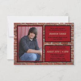 Ladrillo, rojo y negro con la invitación de