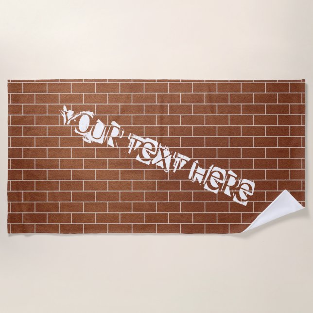 Ladrillo Wall Beach Toalla de Personalizado Textos (Anverso)
