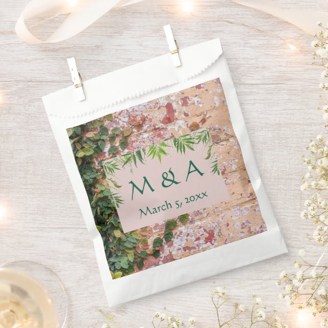 Ladrillos pintados Bolsas de Favor de la Boda Verd (Cortado)