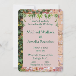 Ladrillos pintados Invitación redonda de Boda de m
