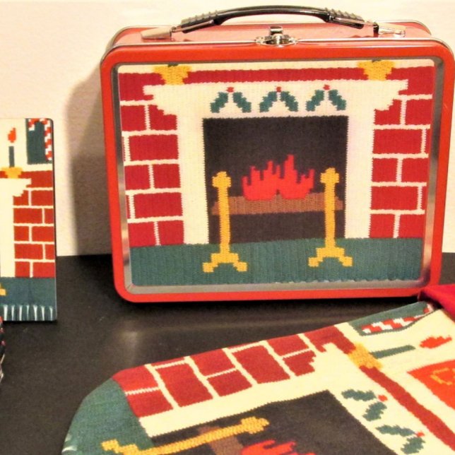 Ladrillos rojos de vacaciones chimenea Crochet de  (Subido por el creador)