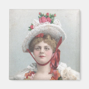 Lady con el imán Gorra de la Rosa Roja