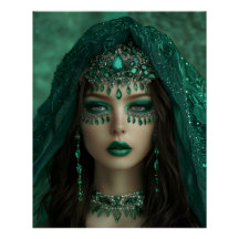 Lady Emerald Glossy Poster