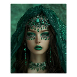 Lady Emerald Glossy Poster