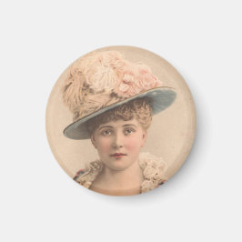 Lady en el imán Gorra Feather