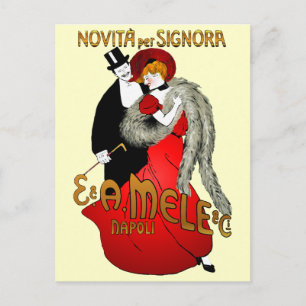 Lady en la postal roja