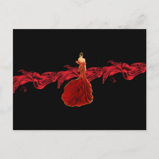 Lady en la postal roja