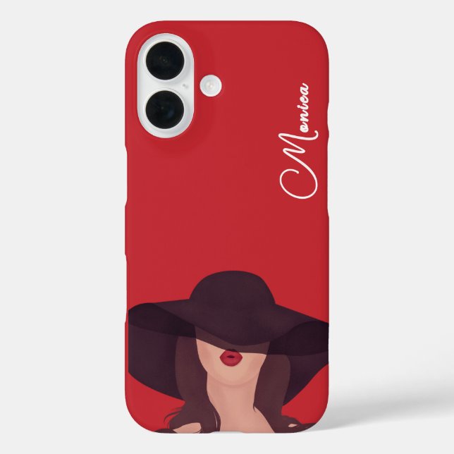 Lady Funda de nombre personalizado-Mate iPhone (Reverso )