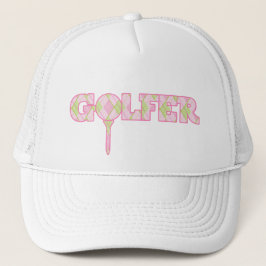 Lady Golfer Argyle patrón estilizado gorra gráfico