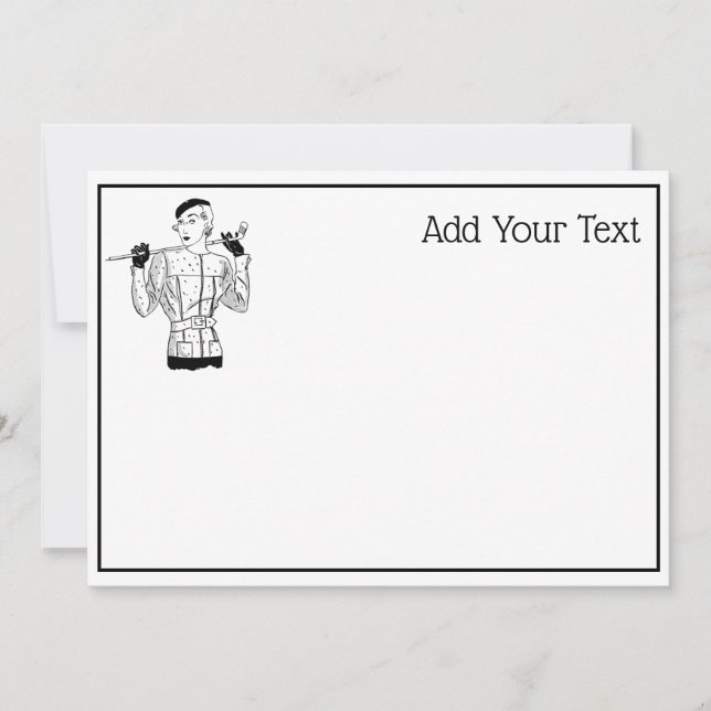 Lady Golfer de moda de los años 30 con club de gol (Anverso)