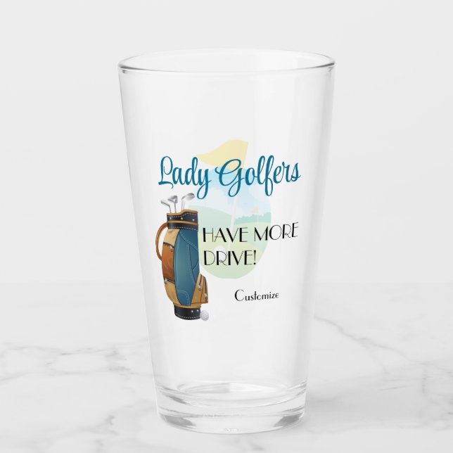Lady Golfers tiene más Tumbler de Vidrio Conducido (Anverso)