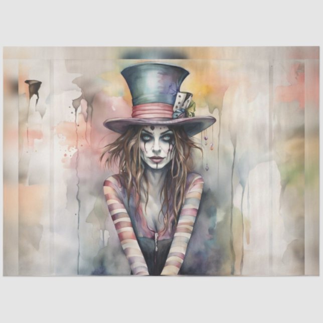 Lady Hatter Mad Hatter Alicia en papel de Maravill (Anverso)
