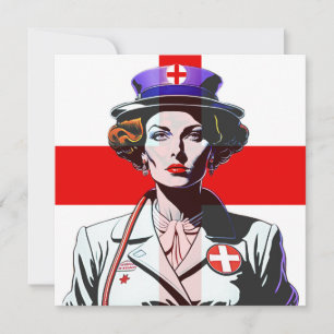 Lady Inglaterra con postal de bandera inglesa