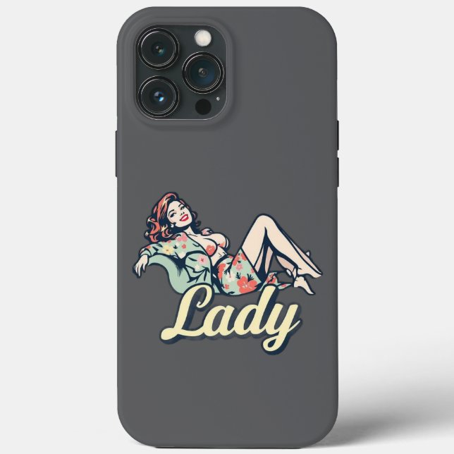 "Lady Pin-Up Art iPhone 13 Pro Max Funda (Reverso )