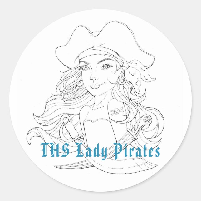 Lady Pirate Pegatina (Anverso)