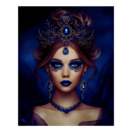 Lady Sapphire Glossy Poster