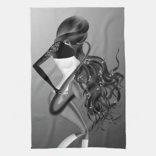 Lady Saxophonist Luna Tea Toalla