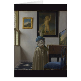 Lady Standing en un Virginal por Johannes Vermeer