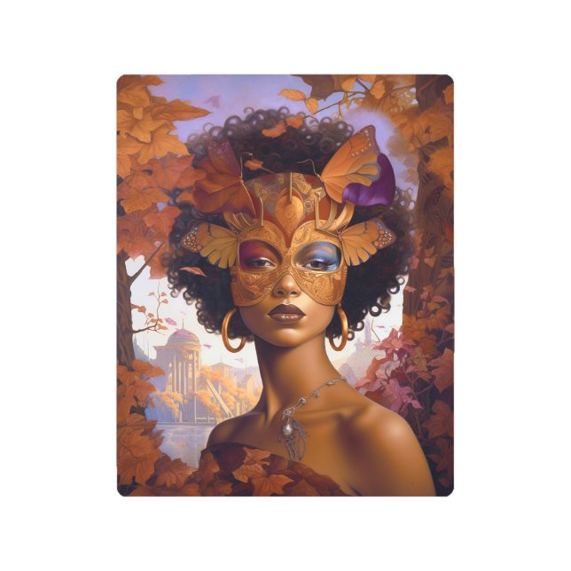 Lady Viendo Máscara Negro Fantasía Arte (Anverso)