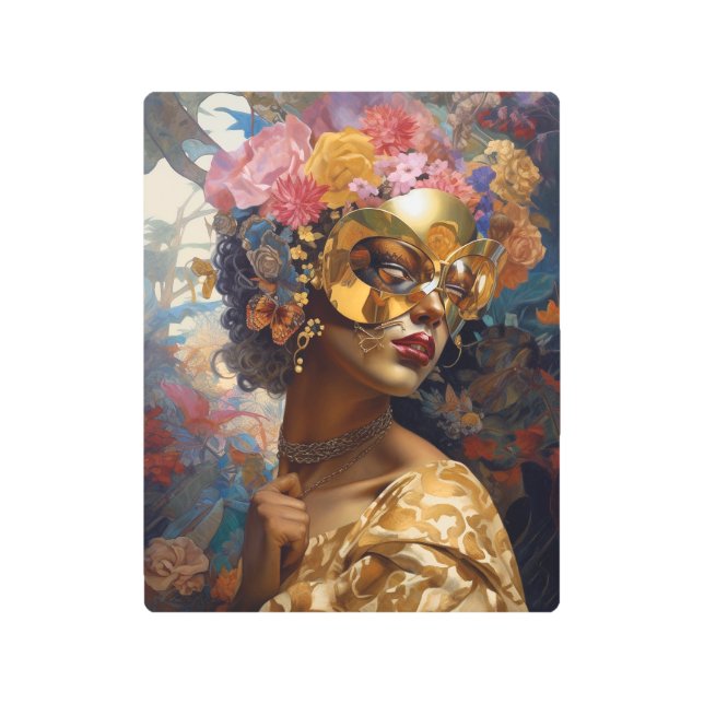 Lady Viendo Máscara Negro Fantasía Arte (Anverso)