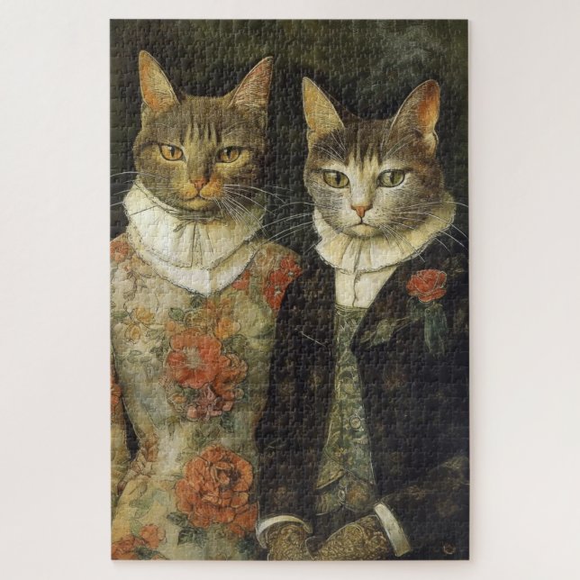 Lady y Lord Royal Regal Rompecabezas del Gato Vict (Vertical)