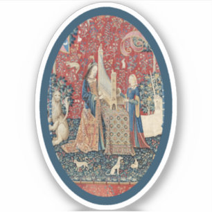 Lady y Unicorn (Audiencia) Pegatina de vinilo