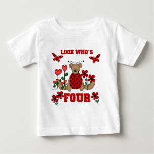 Ladybug Bear 4º Camisetas de cumpleaños y regalos