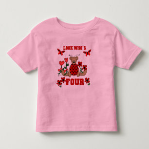 Ladybug Bear 4º Camisetas de cumpleaños y regalos