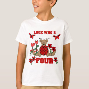 Ladybug Bear 4º Camisetas de cumpleaños y regalos