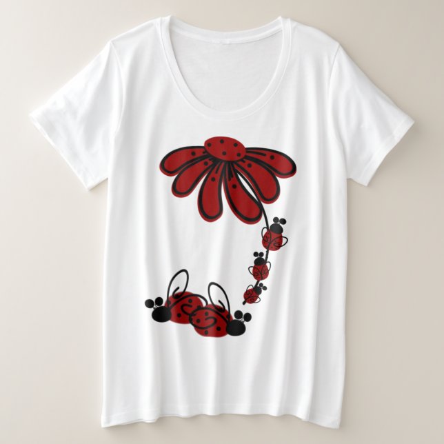 Ladybug - Camiseta básica de tamaño adicional para (Anverso del diseño)