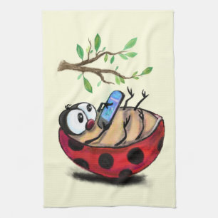 Ladybug con la toalla de cocina divertida del telé