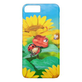 Ladybug en el iPhone 7 funda en los girasoles