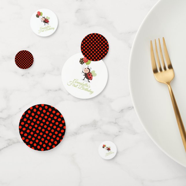 Ladybug First Birthday Table Confetti (Grupo)