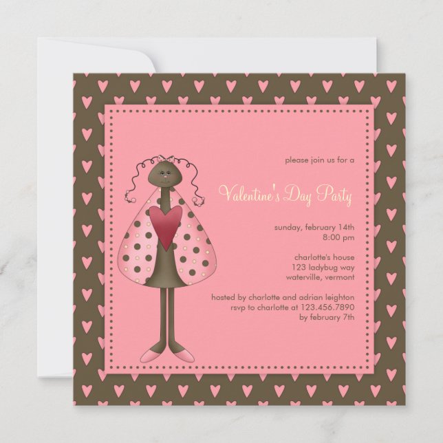 Ladybug : Invitación de El día de San Valentín (Anverso)