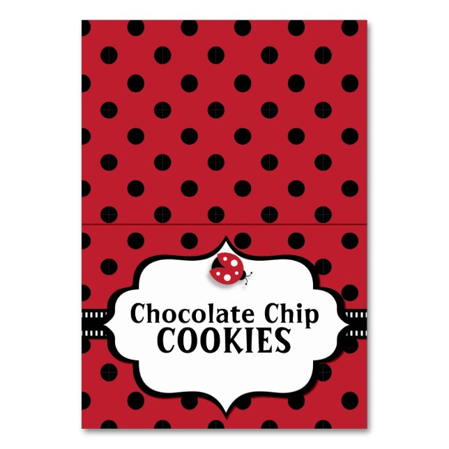 Ladybug - Ladybird - Tarjeta de mesa de carpas neg (Anverso)