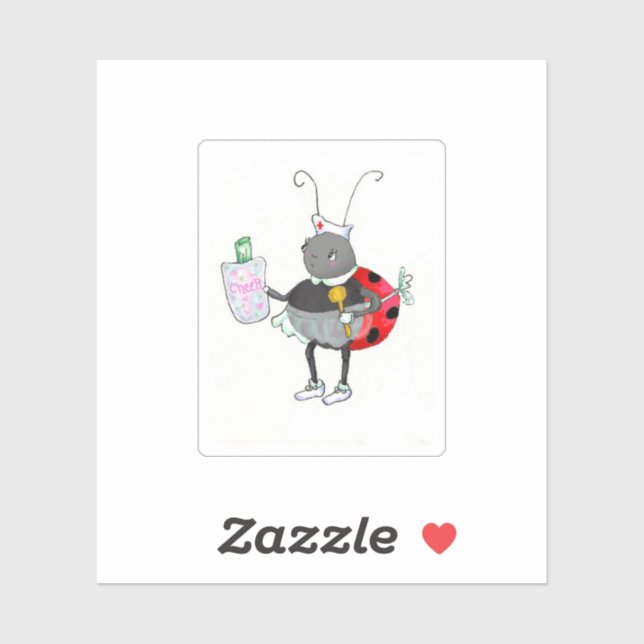 Ladybug Nurse Pegatina (Hoja)