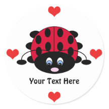 Ladybug personalizado con Pegatinas de corazón