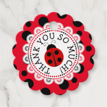 Ladybug rojo Gracias a las etiquetas de regalo per