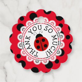 Ladybug rojo Gracias a las etiquetas de regalo per