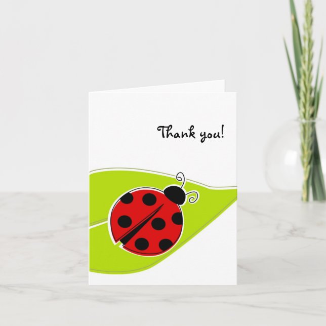 Ladybug Rojo Gracias Tarjetas (Anverso)