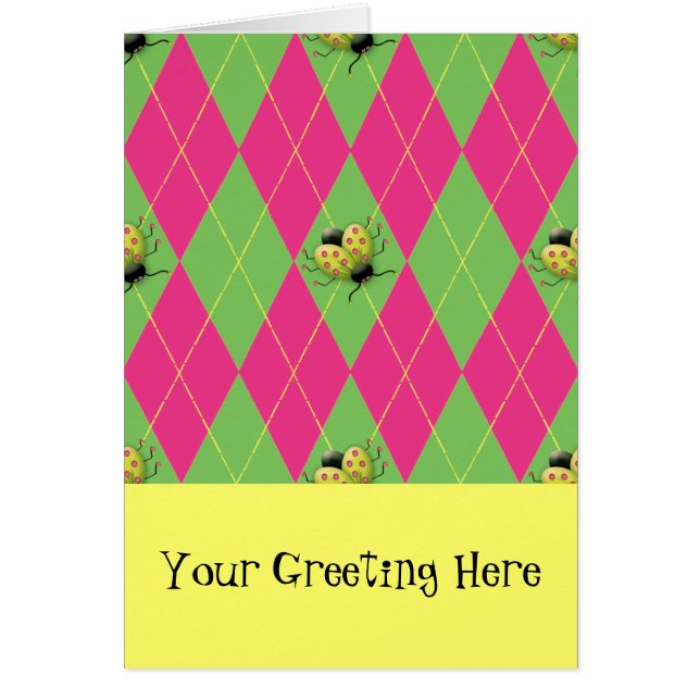 Ladybug Rosa y Verde Argyle (Frente)