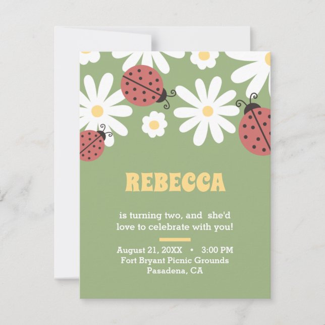 Ladybug y daisies floral feminista invitada de cum (Anverso)