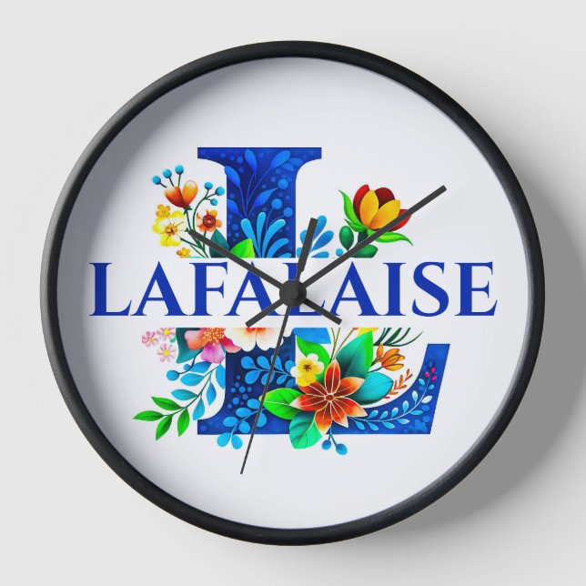 LAFALAISE Reloj de 10" Marco de Madera Negro. #290 (Anverso)