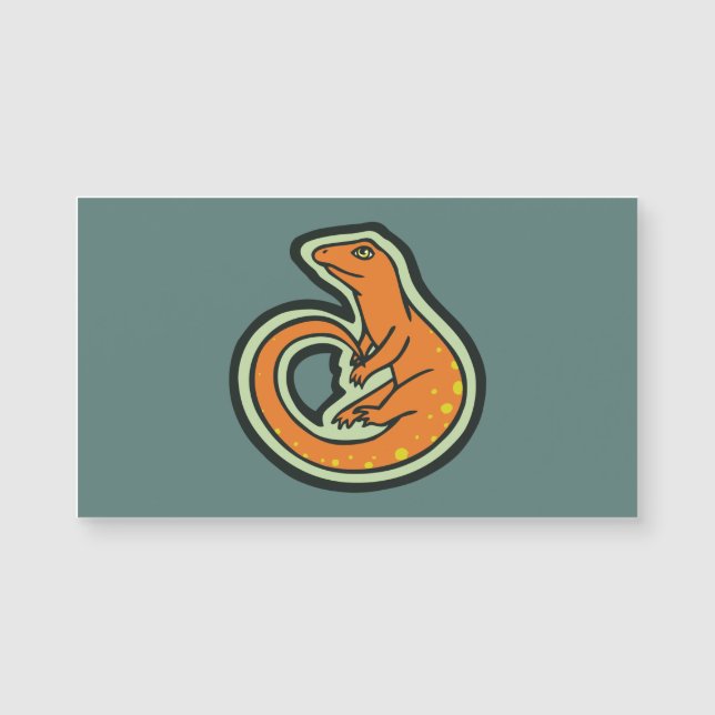 Lagarto anaranjado de la cola larga con los puntos (Anverso)