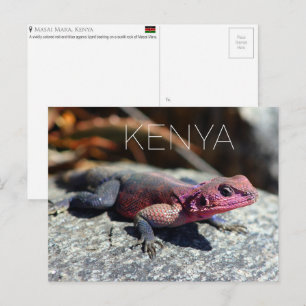 Lagarto en Masai Mara, Kenia Tarjeta Postal de Via